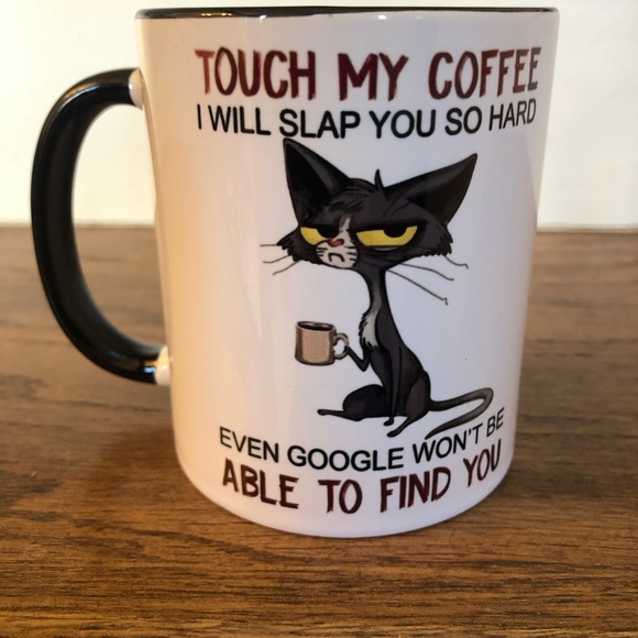 Grumpy Black Cat Coffee Mug - Picture 2 of 2
